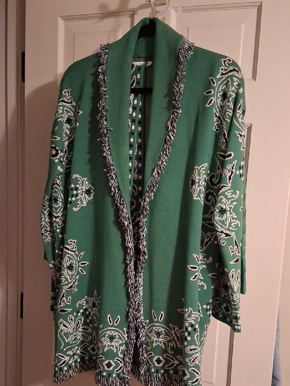 Chico's Green and Black Knit Cardigan ,with matching top.